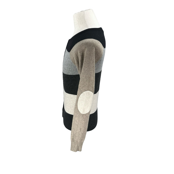 Autumn Cashmere Cardigan Sweater Women’s Medium Multicolor Striped Elbow Pads - Picture 4 of 9